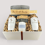 Black Marble & Acacia Wood Serving Board with Handle Engraved Personalized Gift Set