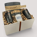 Black Marble & Acacia Wood Serving Board with Handle Engraved Personalized Gift Set