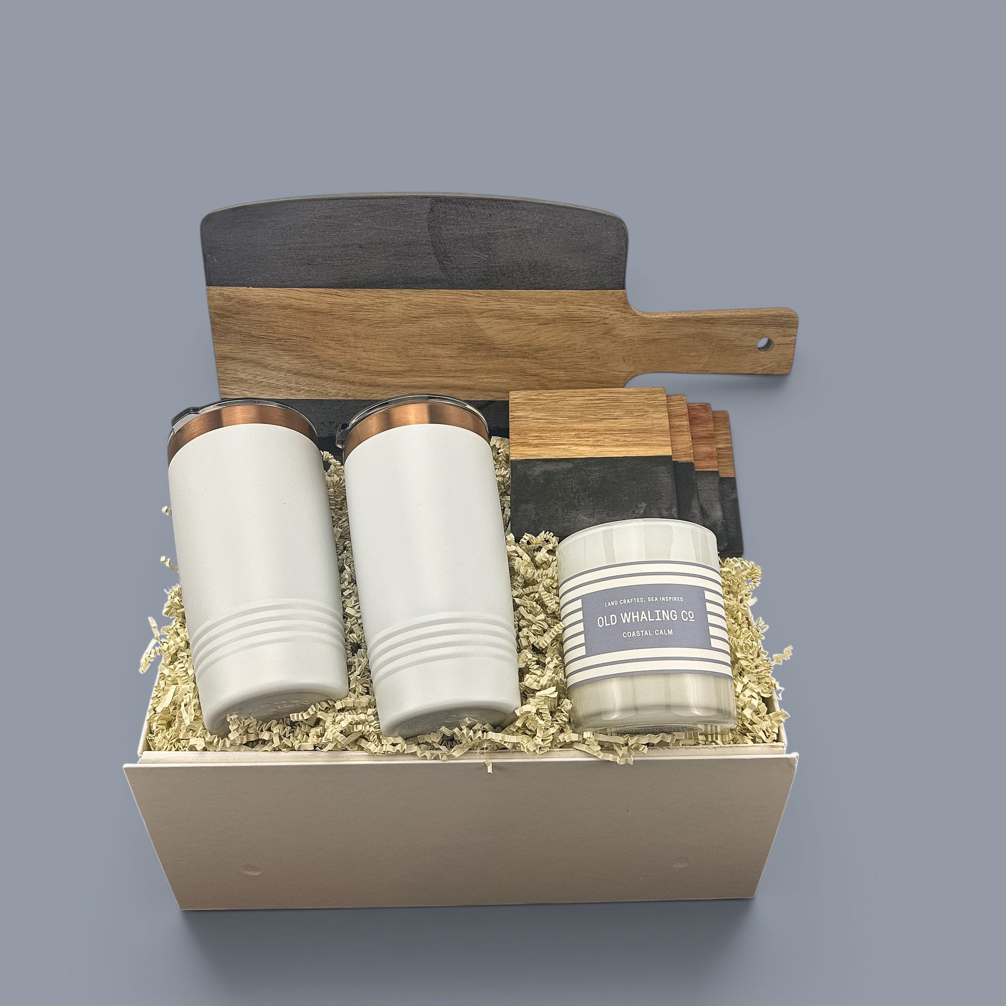 Black Marble & Acacia Wood Large Serving Board Personalized Gift Set | Laser Engraved | Closing Day Gifts