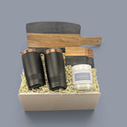 Black Marble & Acacia Wood Large Serving Board Personalized Gift Set | Laser Engraved | Closing Day Gifts