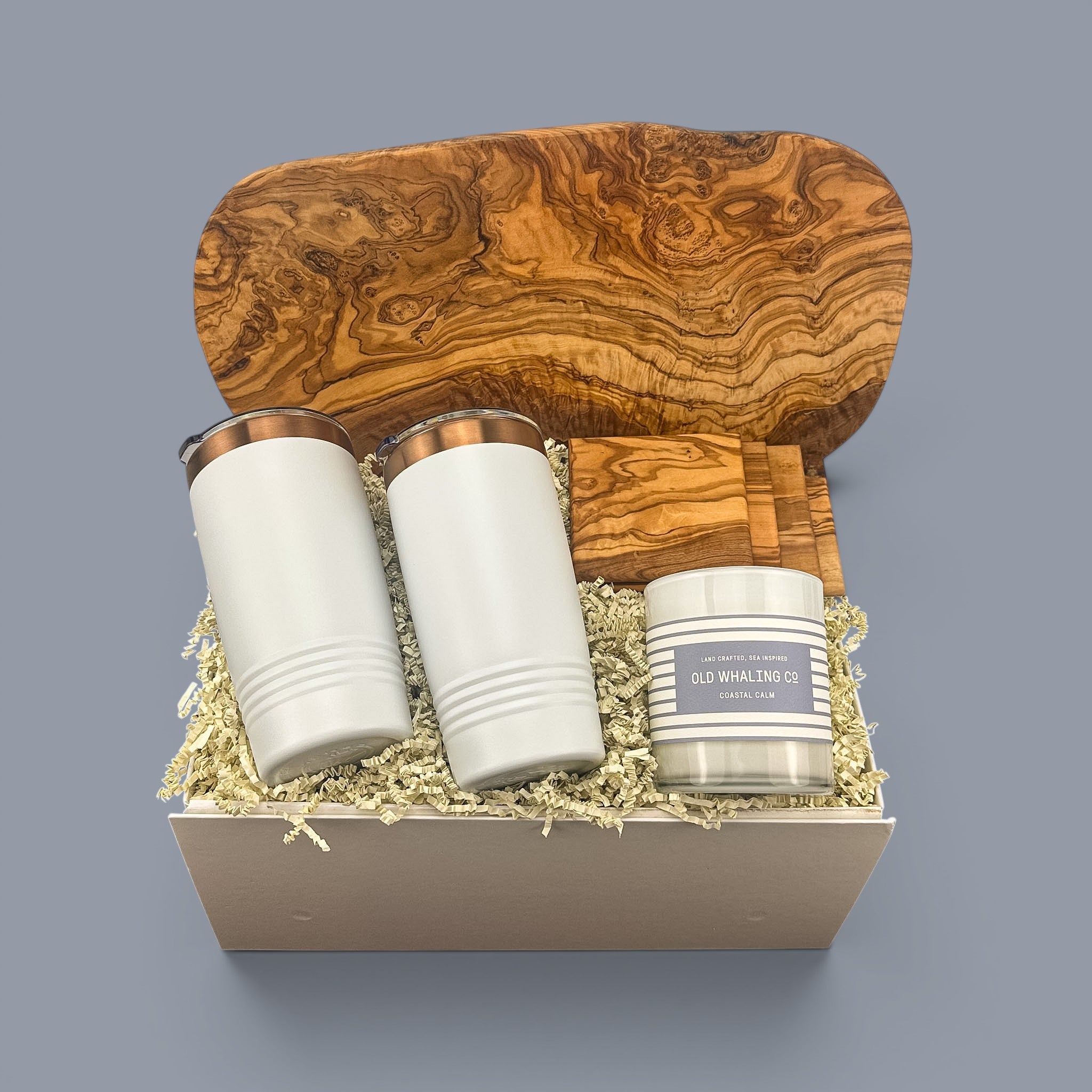Premium Olive Wood Cutting Board Personalized Gift Set | Laser Engraved | Closing Day Gifts