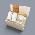 White Rectangle Marble Serving Board Personalized Gift Set | Laser Engraved | Closing Day Gifts