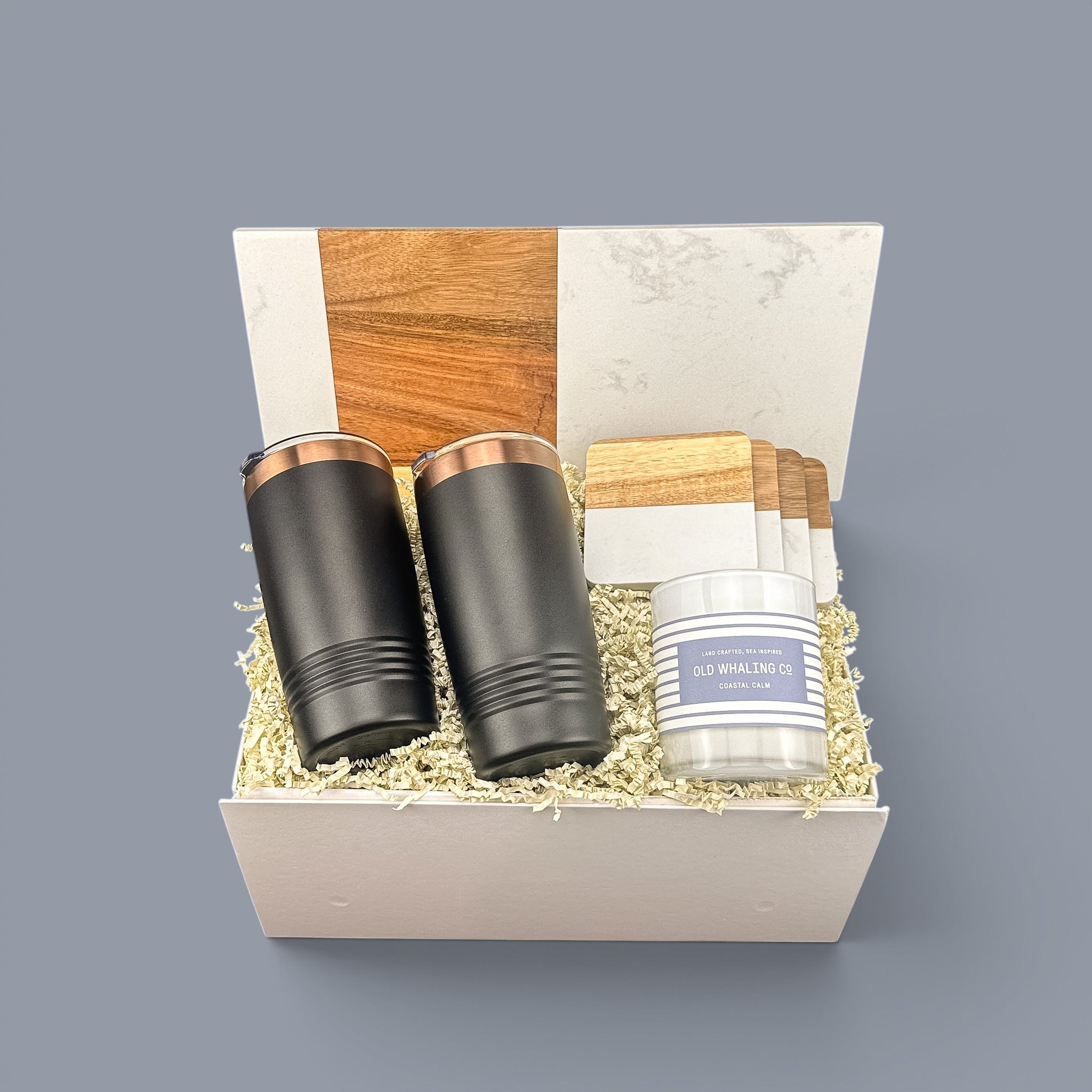 White Rectangle Marble Serving Board Personalized Gift Set | Laser Engraved | Closing Day Gifts