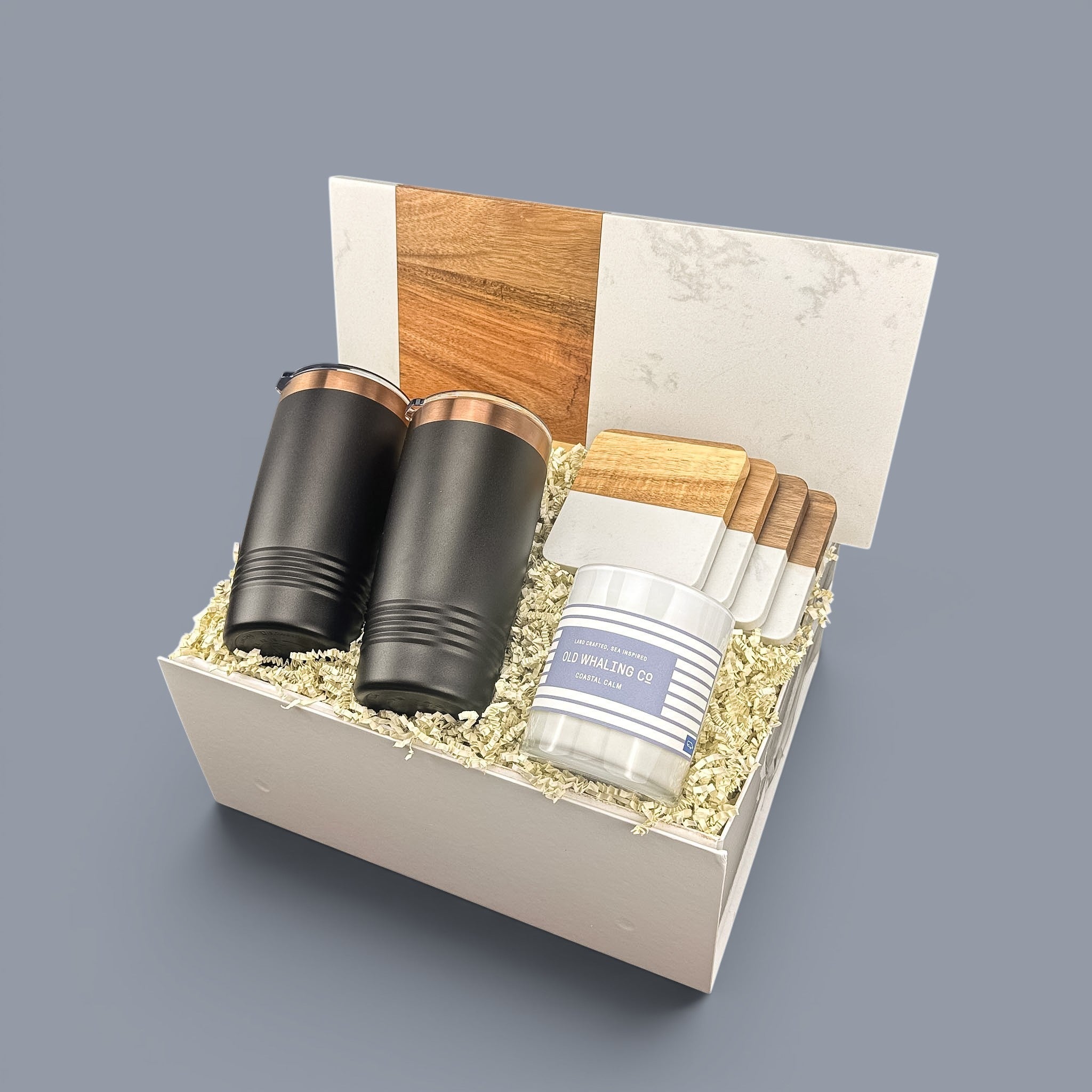 White Rectangle Marble Serving Board Personalized Gift Set | Laser Engraved | Closing Day Gifts