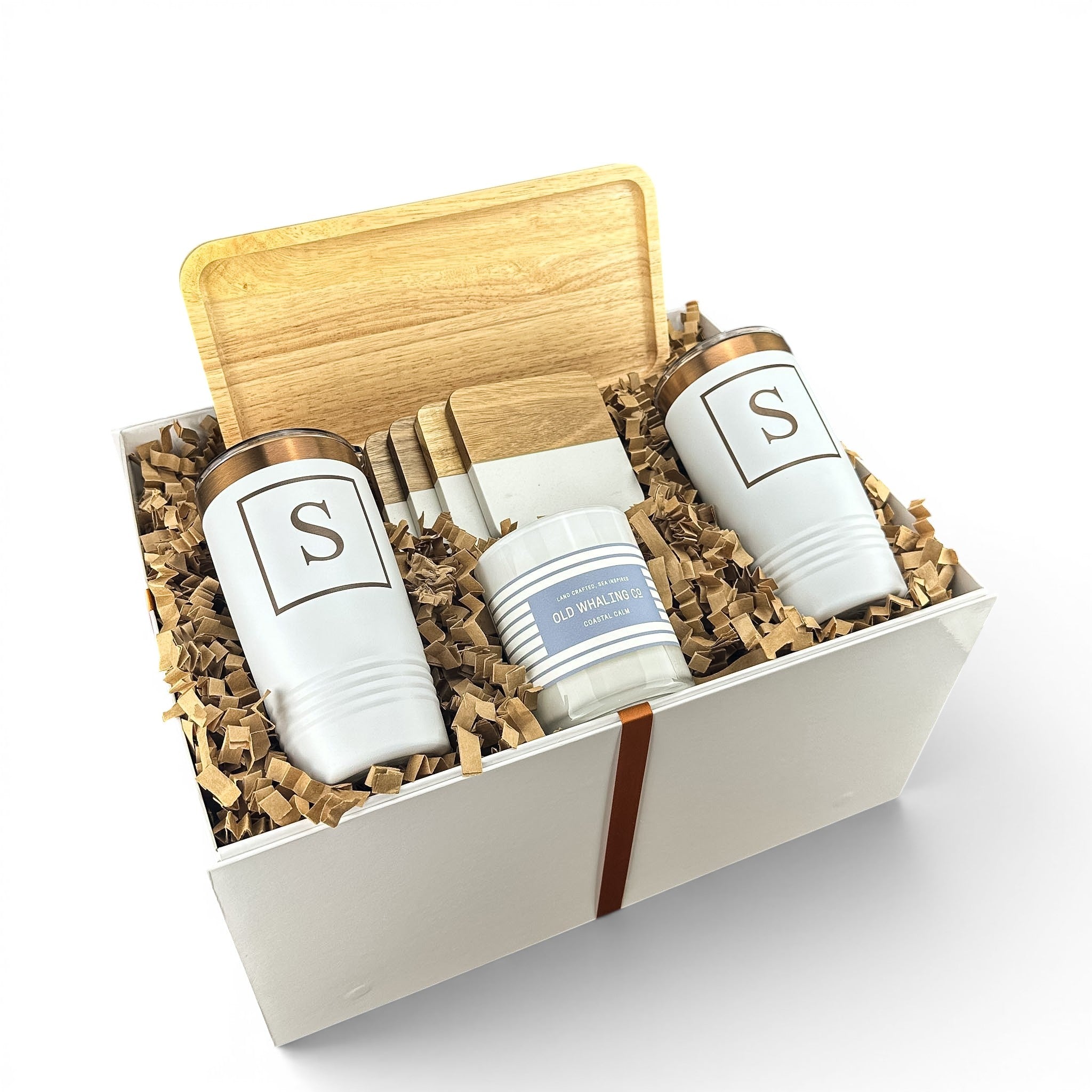 Rubber Wood Valet Entry Table Tray Personalized Gift Set | Laser Engraved | Closing Day Gifts