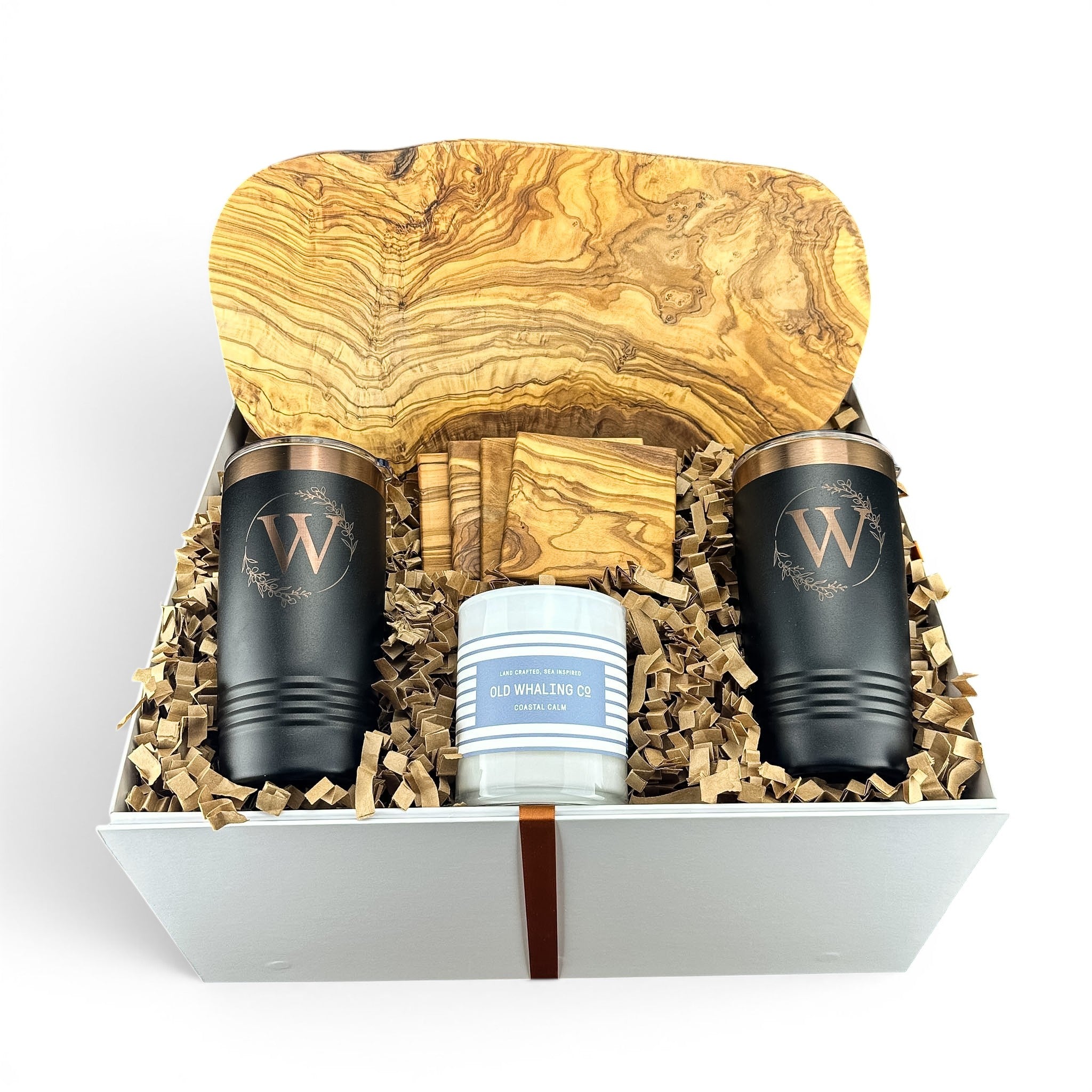 Premium Olive Wood Cutting Board Personalized Gift Set | Laser Engraved | Closing Day Gifts