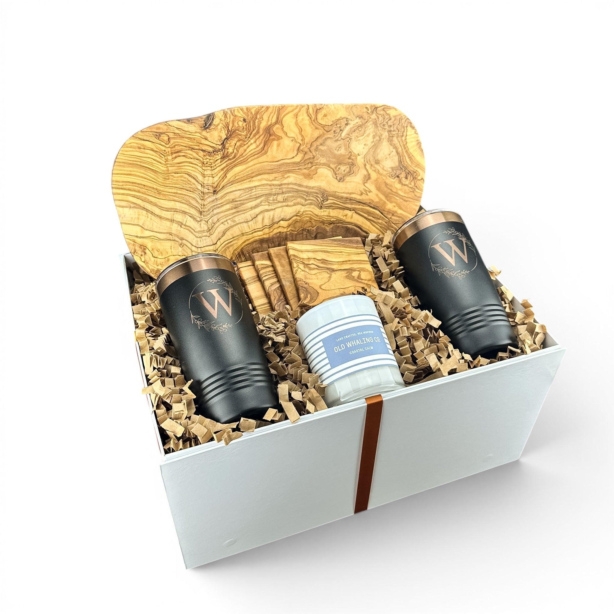 Premium Olive Wood Cutting Board Personalized Gift Set | Laser Engraved | Closing Day Gifts