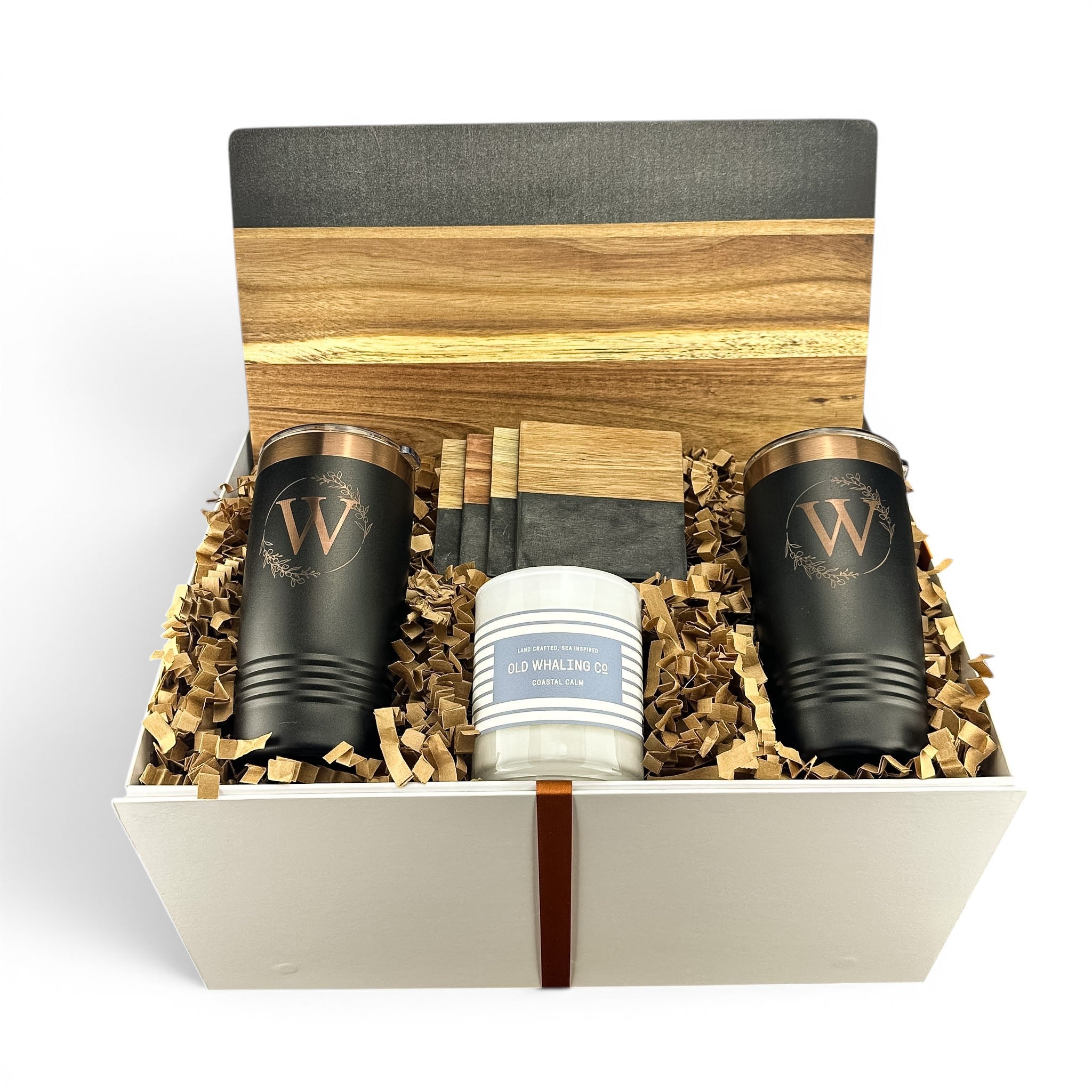 Black Marble Serving Board Personalized Gift Set | Laser Engraved | Closing Day Gifts