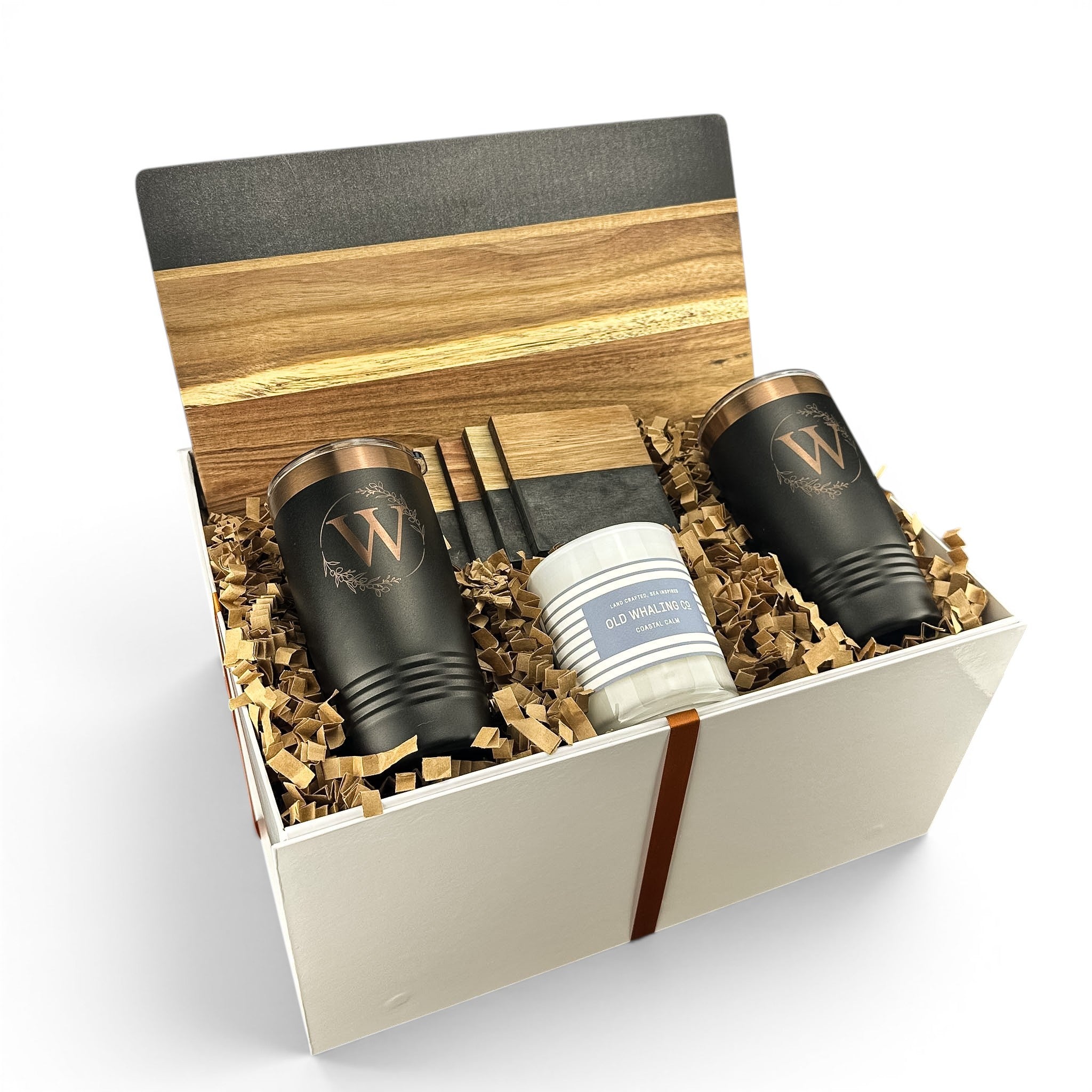 Black Marble Serving Board Personalized Gift Set | Laser Engraved | Closing Day Gifts