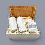 Acacia Wood Tray with Gold Handles Personalized Gift Set | Laser Engraved | Closing Day Gifts
