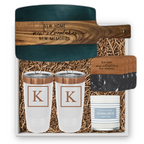 Black Marble & Acacia Wood Large Serving Board Personalized Gift Set | Laser Engraved | Closing Day Gifts