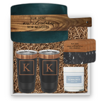 Black Marble & Acacia Wood Large Serving Board Personalized Gift Set | Laser Engraved | Closing Day Gifts