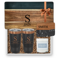 Black Marble Serving Board Personalized Gift Set | Laser Engraved | Closing Day Gifts