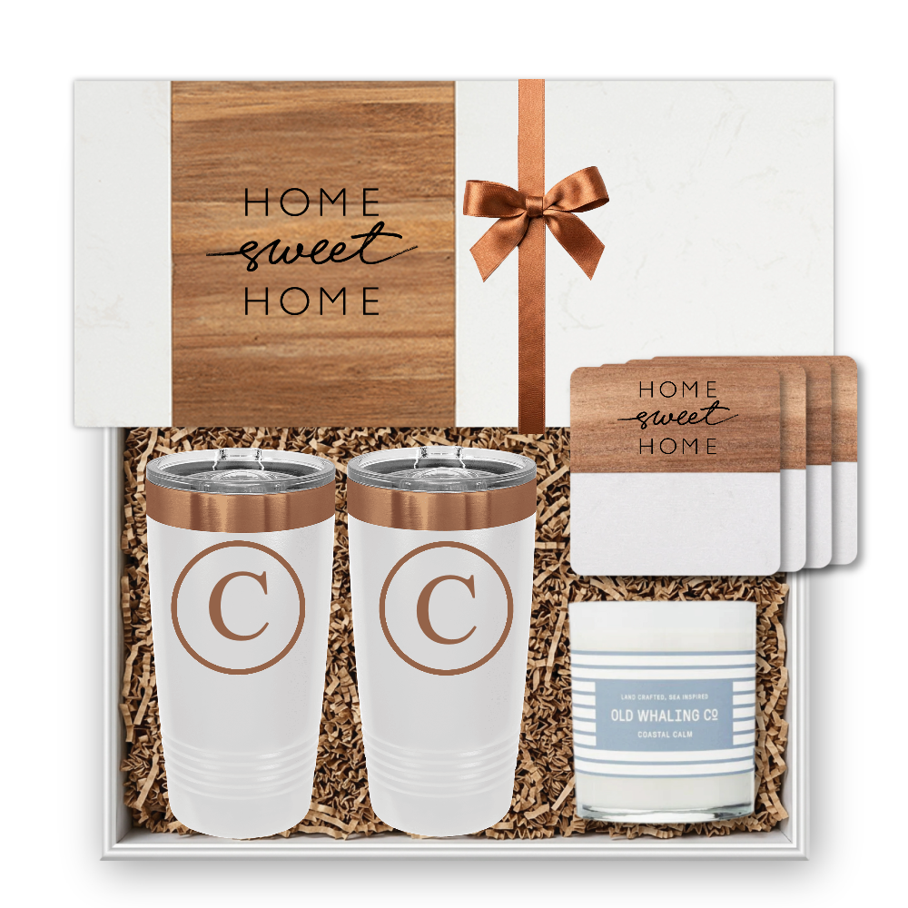 White Rectangle Marble Serving Board Personalized Gift Set | Laser Engraved | Closing Day Gifts