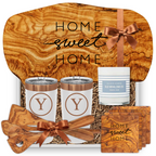 Premium Olive Wood Cutting Board Personalized Gift Set | Laser Engraved | Closing Day Gifts