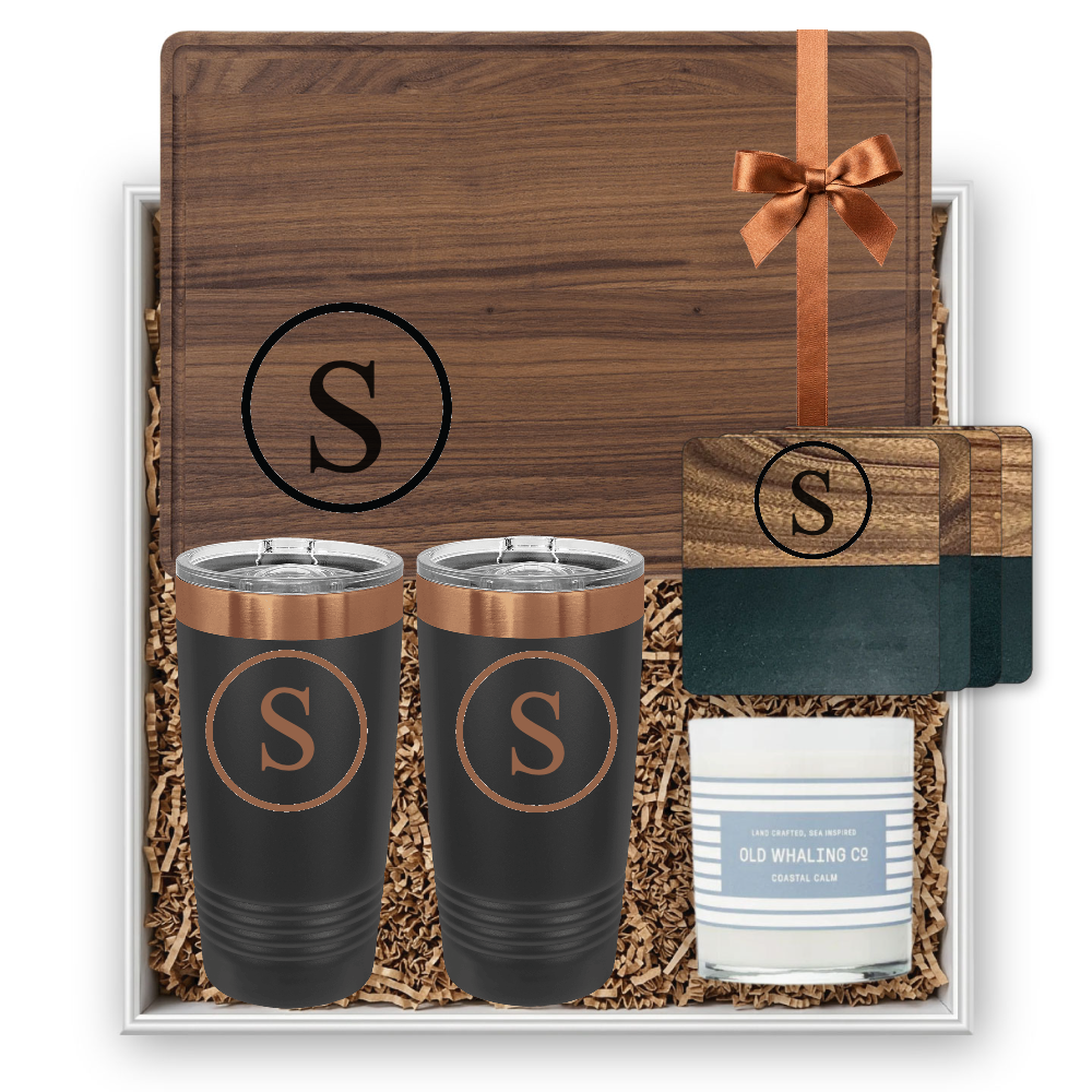 Walnut Cutting Board Engraved Personalized Gift Set